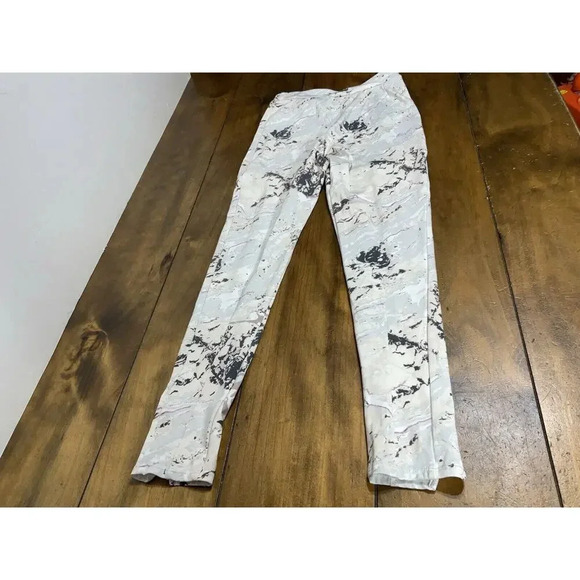 GYMSHARK | ORI LEGGINGS White Marble Print High Rise 7/8 Length Size Small - Picture 2 of 7